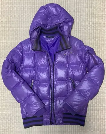 TOMMY 보라색 다운 자켓 후드 부착