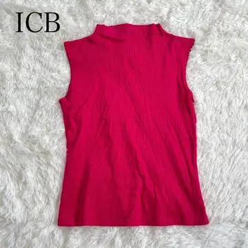 아이씨비 iCB 슬리브리스 리브 티셔츠 [ M ] 코튼 100% 핑크