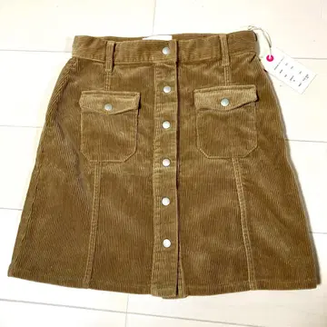 코듀로이 스커트 라이트 브라운 베이지 프리 사이즈