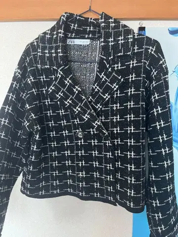 ZARA 크롭 트위드 니트 자켓