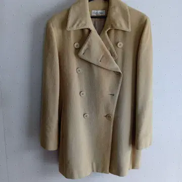 베이지 울 피코트 더블 브레스트