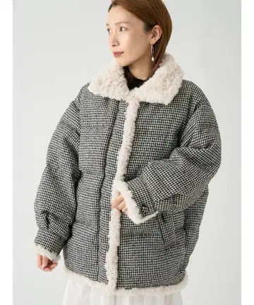 Snidel 트위드 다운 블랙