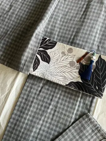 목화 기모노 격자 무늬