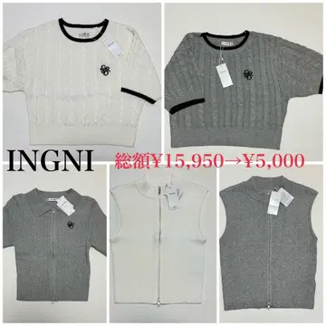 [ 새상품 5세트 묶음 판매 ] INGNI 케이블 니트 반팔 스웨터