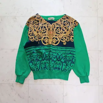 [레어] 골드 바로크 패턴 맨투맨 일본제 빈티지 y2k 트레이닝복