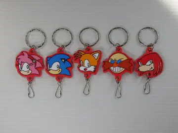 소닉 더 헤지혹 키링 빨간색 5종 세트 레트로
