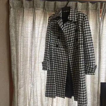 하운드 투스 패턴 체스터 코트