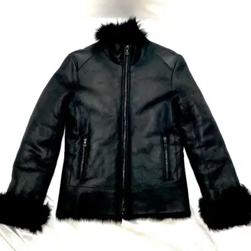 양가죽 시프스킨 보아 안감 자켓 블루종 여성용 블랙