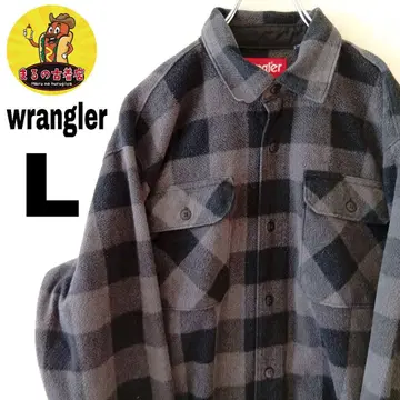 USA 구제 의류 wrangler 플란넬 셔츠 L 블랙 그레이 체크