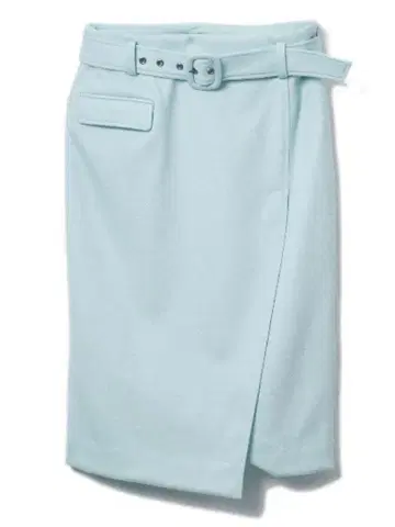 새상품 DRWCYS 도로시 울 혼방 벨트 타이 스커트 라이트 블루