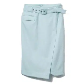 새상품 DRWCYS 도로시 울 혼방 벨트 타이 스커트 라이트 블루