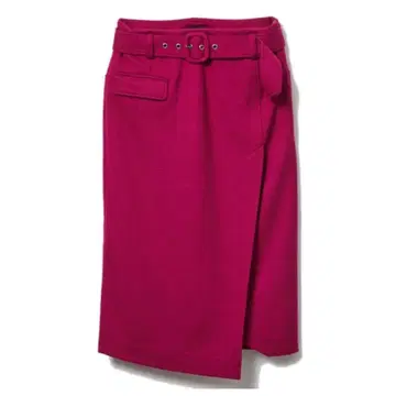 새상품 DRWCYS 도로시 울 혼방 벨트 타이 스커트 핑크