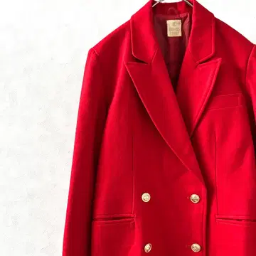 QUEENS COURT 테일러드 자켓 더블 버튼 울 혼방 골드 버튼