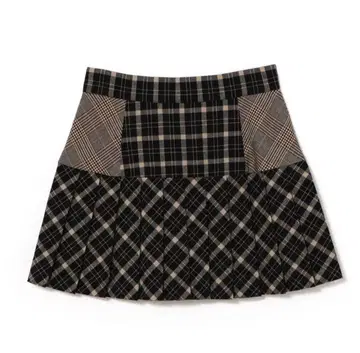 andmary Coco check pleats skirt black M
