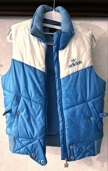 adidas 다운 베스트 파랑/화이트