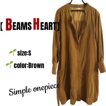 [BEAMS HEART] 브라운 코듀로이 원피스 겨울 의류 여성용