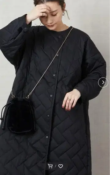 프릭스스토어 퀼팅 롱 코트