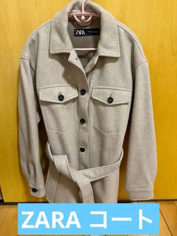 ZARA 아우터 코트 베이지 울 코트 XS