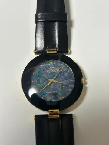 DELVINA 아날로그 쿼츠 손목시계 블랙/블루