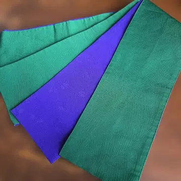 리버서블 반폭 오비 그린 보라색 V4 춤 축제 유카타 이벤트 무대 기모노