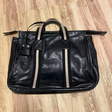 BALLY 올 가죽 브리프 케이스 트레인 스포팅 블랙