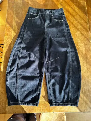 지저인 스티치 벌룬 인디고 데님 L2083