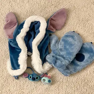 스티치 팬캡 & 장갑 세트