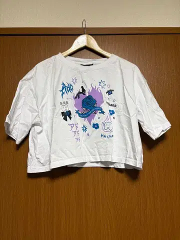 Ado [ Hibana ] 크롭 T셔츠 XL 화이트