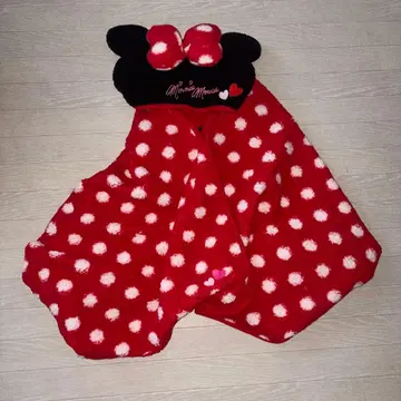 미니 마우스 도트 판초 담요 플리스