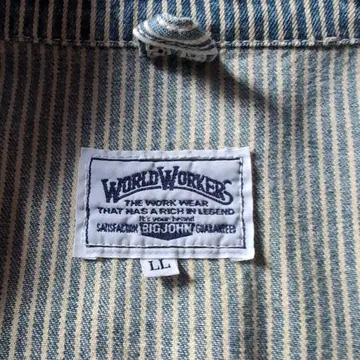 WORLD WORKERS 스트라이프 워크 셔츠 LL