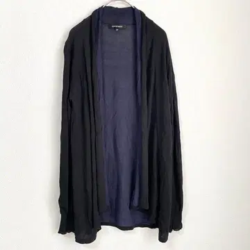 로트레아몽 버튼리스 드레이프 가디건 블랙 얇은 니트 텐셀 울