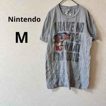 레어 Nintendo [ M ] 닌텐도 T셔츠 그레이 마리오 프린트