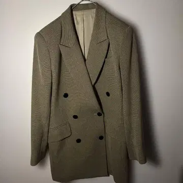[ 새상품급 ] 더블 브레스트 테일러드 자켓 베이지 텐셀 혼방 L