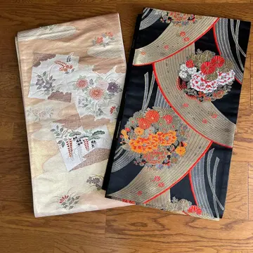 후쿠로 오비 순수 실크 2점