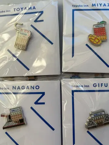 [ 미사용 ] 토요코인 배지 4개 세트 미야자키, 나가노, 도야마, 기후