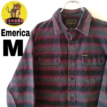 USA 구제 의류 Emerica 플란넬 셔츠 M 블랙 그레이