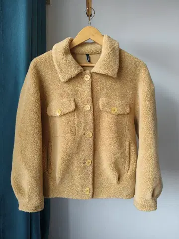 베이지 보아 자켓