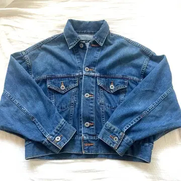 다크 블루 크롭 데님 자켓
