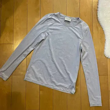 UNITED ARROWS 라이트 그레이 벨로아 긴팔 상의