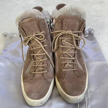 쥬세페 자노티 하이컷 보아 스니커즈 41 베이지 수납 가방 포함