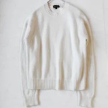 캐시미어 100% 드로어 7G 크루넥 풀오버 화이트 1