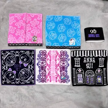 새상품 미사용 ANNA SUI 도라에몽 콜라보 타월 손수건 5개 세트