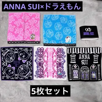 새상품 미사용 ANNA SUI 도라에몽 콜라보 타월 손수건 5개 세트