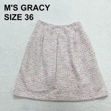 엠즈 그레이시 트위드 턱 스커트 무릎 기장 고급 엘레강트 (1681)