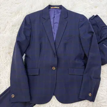 [ 새상품급 ] 오리히카 스트레치 수트 셋업 체크 네이비 L