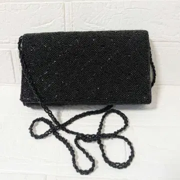 작은 비즈 백 숄더백 블랙 클러치백 앤티크