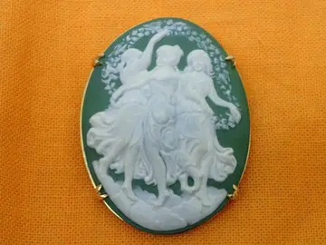 도화 통원 작 카메오 브로치 책갈피 박스 포함