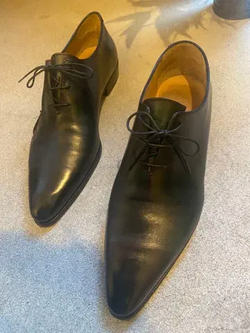 가죽 드레스 신발 스틸레토 블랙 그린 전체 길이 약 31cm