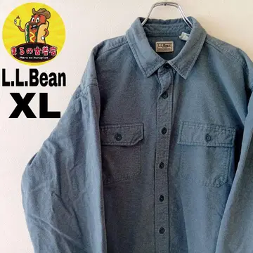 USA 구제 의류 L.L.Bean 헤비 플란넬 셔츠 XL 스모크 블루