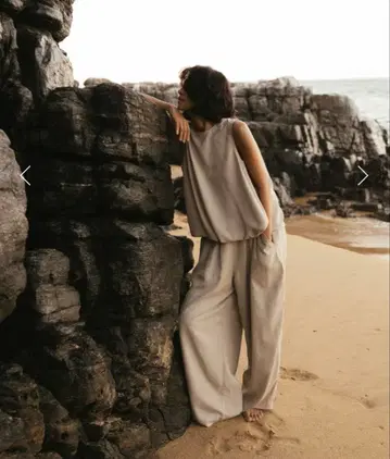 Nala Linen like balloon tops& pants